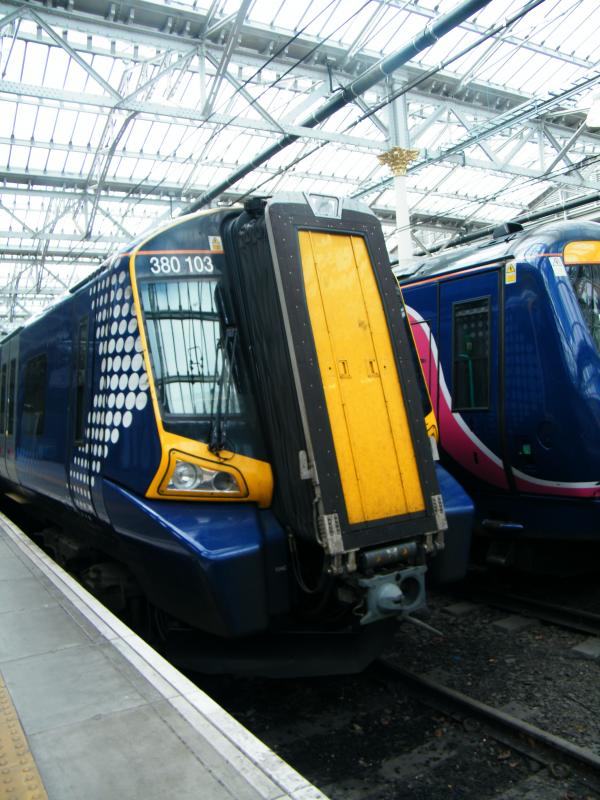 Class 380 At Edinburgh Waverley: Class 380 number 380103 waits to do a service to Glasgow Queen st Photo of Class 380 At Edinburgh Waverley