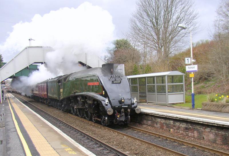 60009 passes Polmont: Union of South Africa hauls the morning SRPS Round the Forth railtour through Polmont Station on 21 April 2013 Photo of 60009 passes Polmont