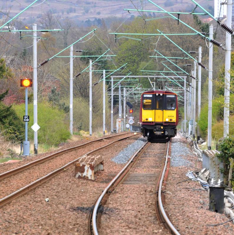 314214 Climbs From Cathcart to Langside: 314214 Climbs from Cathcart to Langside Station Thursday 2nd May 2013 on a Cathcart Circle Service to GC Photo of 314214 Climbs From Cathcart to Langside
