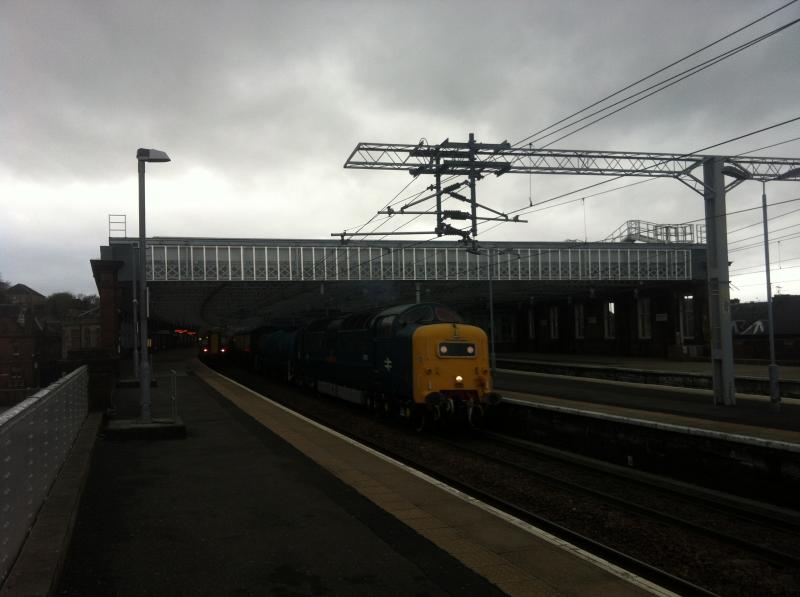 55022 6Z54 : Deltic at Paisley Gilmour Street. 04/05/13 Photo of 55022 6Z54