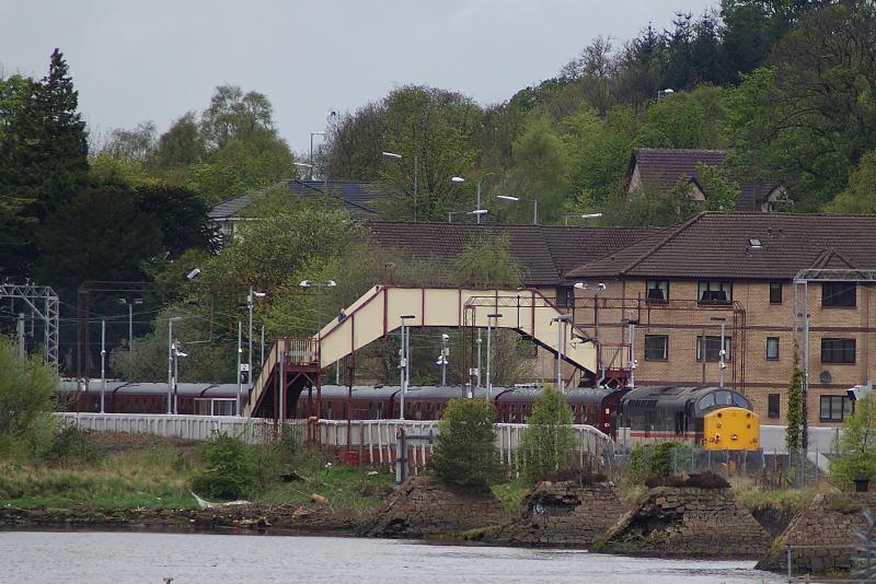 37518 in 'Ian Riley Intercity' Livery: At the tail end of 5Z80 Carnforth-Fort William ECS move running through Bowling Station on 10th May 2013 , double-headed by K1 62005 & Black 5 44871 Photo of 37518 in 'Ian Riley Intercity' Livery