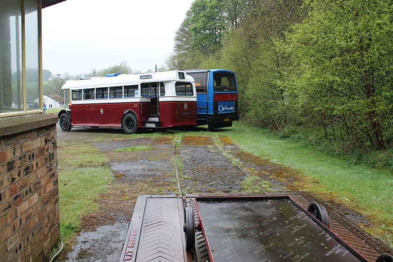 Lathalmond: An old weighbridge and trolley on what I believe are the remains of an old industrial line at the Scottish Vintage Bus Museum, Lathalmond, Fife. Photo of Lathalmond