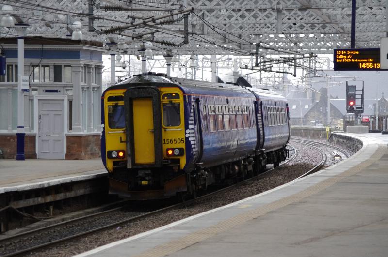 156505: 156505 at departing Paisley Gilmour Street with a service to Glasgow Central 03 May 2013. Photo of 156505