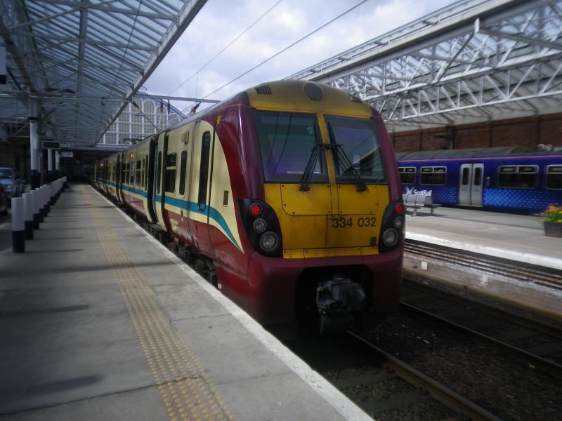 Journey's End: Class334 arrives at Helensburgh Central on the afternoon of Saturday, 20th April 2013 - a bright but cold late spring afternoon. Photo of Journey's End