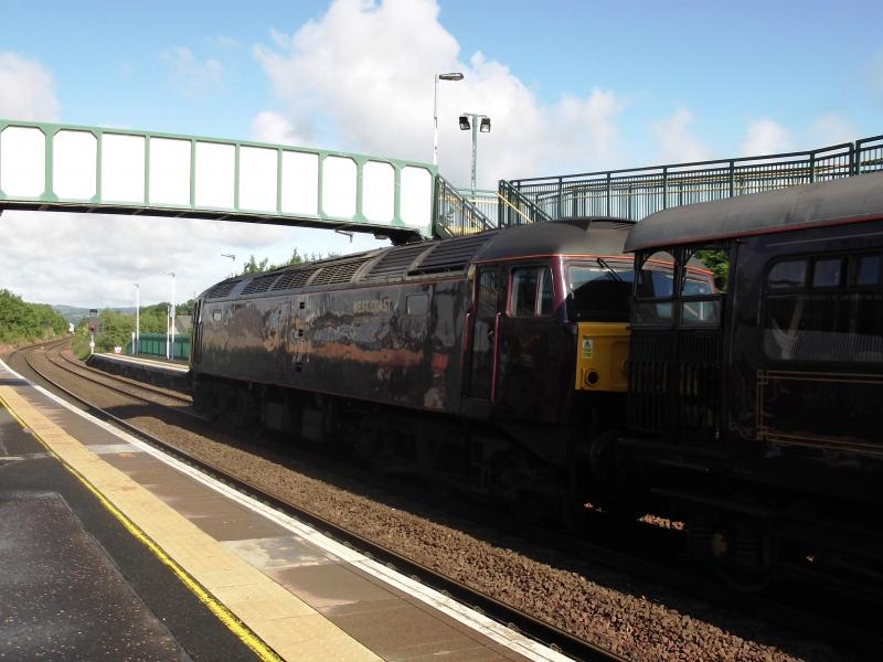 47237 on Royal Scotsman: 47237 seen at the rear of the Royal Scotsman train at Camelon on 1st July 2013. Working 1H88 Wemyss Bay to Edinburgh. Photo of 47237 on Royal Scotsman