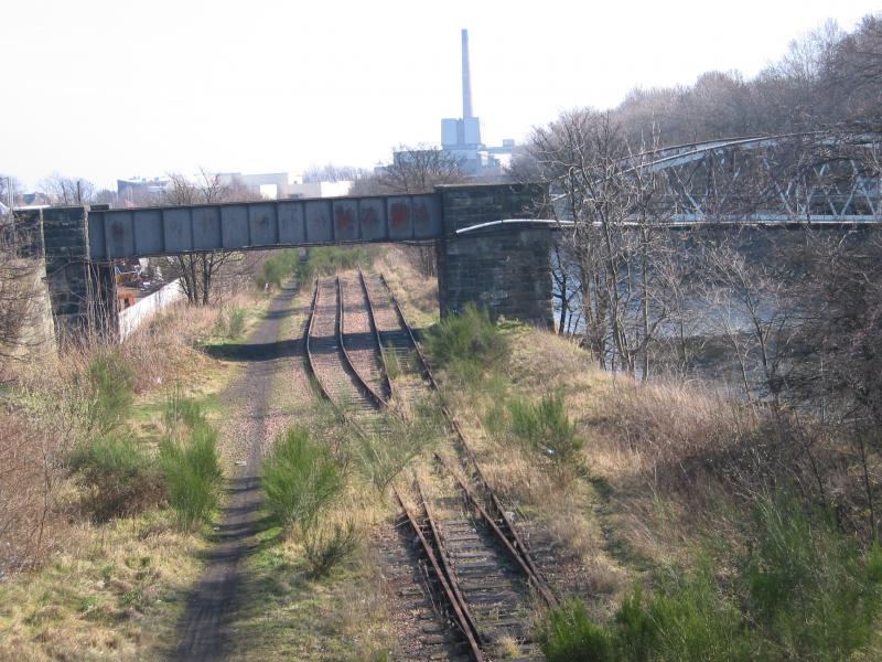 Approaching Leven, Fife-2009-1: Disused line from Thornton to Leven. Power station now demolished. Photo of Approaching Leven, Fife-2009-1