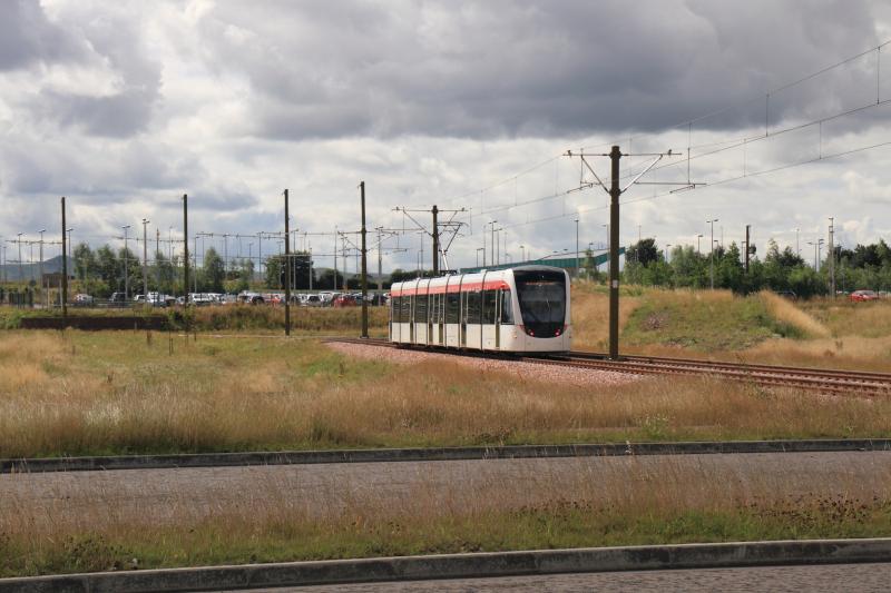 Edinburgh Trams: Tram 267 is approaching the Ingleston Park & Ride stop en route for the depot on 31/07/2013 Photo of Edinburgh Trams