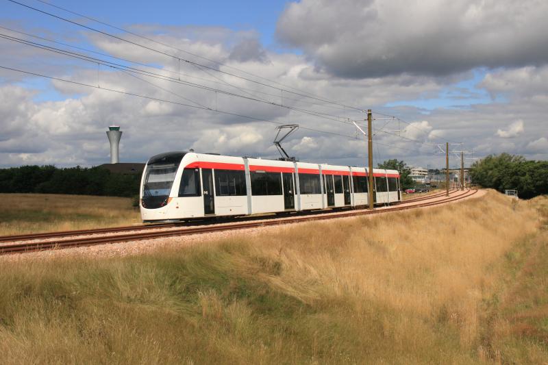 Edinburgh Trams: Tram 275 has just left the Ingleston Park & Ride stop en route for Edinburgh Airport on 31/07/2013 Photo of Edinburgh Trams