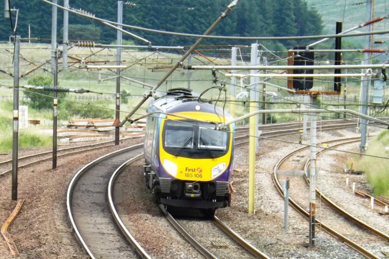 Class 185 at Beattock: A Class 185 at Beattock Summit in July 2013. Photo of Class 185 at Beattock
