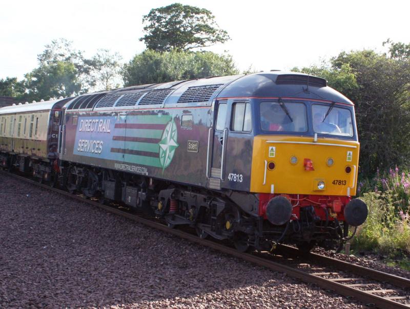 DRS Class 47 813: 47813 heading the Northern Belle as it approached Leuchars at 1756 on the 3rd of August Photo of DRS Class 47 813