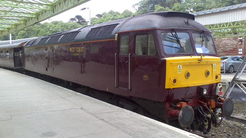 47804: On the blocks at Wemyss Bay after arriving on the Royal Scotsman 1H87 from Bridge of Orchy Photo of 47804