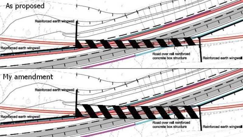 A7 Bridge over Borders Line Amendment: This amendment will provide space for double track at this point, at minimal extra cost Photo of A7 Bridge over Borders Line Amendment