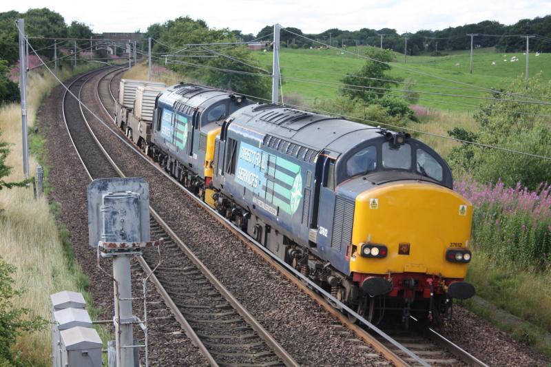 DRS 37's.: 37259 and 37612 at Cleghorn on 21/08/13. Photo of DRS 37's.
