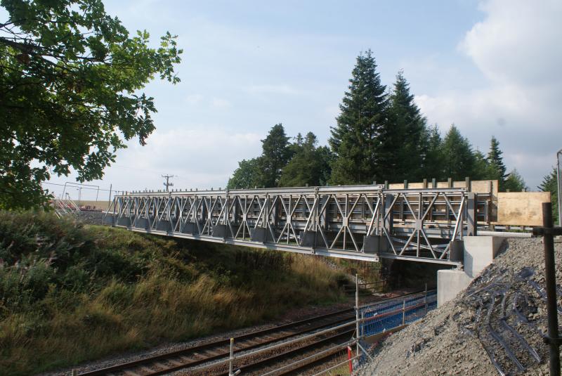 Mill of Keir Temp. Bridge 25.08.13: Mill of Keir Temporary Bridge on 25.08.13. This was swung into place last night. Photo of Mill of Keir Temp. Bridge 25.08.13