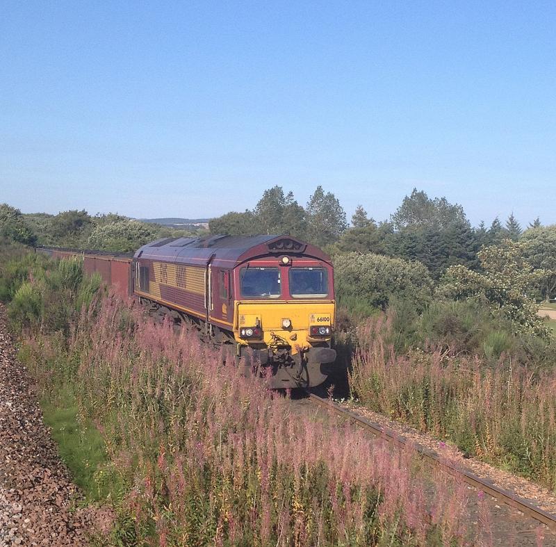 66100 emerging at Thornton North Junction: Photo of 66100 emerging at Thornton North Junction