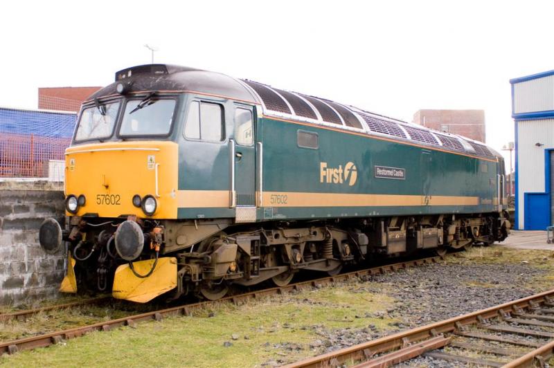 57602: 57602 Stabled in the yard at Brush Barclay Kilmarnock on 29th March Photo of 57602