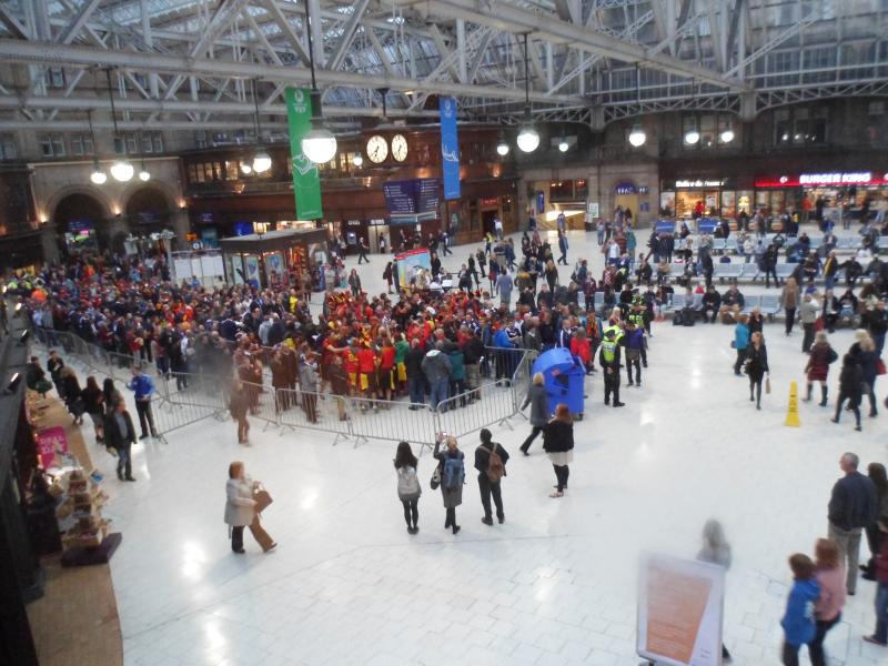 Scotland V Belgium Supporters at Glasgow Central: The Crowd going to Hampden Park for Scotland V Belgium Photo of Scotland V Belgium Supporters at Glasgow Central