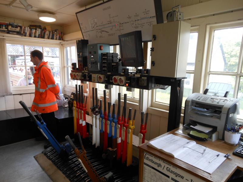 HML 150 Years anniversary Celebration: As part of the HML 150 celebration at Kingussie station on Sun 8th Sept 2013 guided tours of the Kingussie signal box were conducted by network Rail staff Photo of HML 150 Years anniversary Celebration