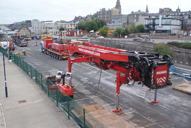 The BIG crane being set up at Stirling: The BIG crane being set up at Stirling for its duties at Shore Road bridge. 13.09.13 Photo of The BIG crane being set up at Stirling