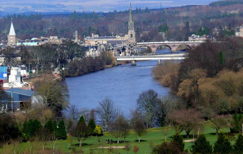 Silvery bridge over the Tay.: Looking at Perth Rail Bridge over the River Tay. Photo of Silvery bridge over the Tay.