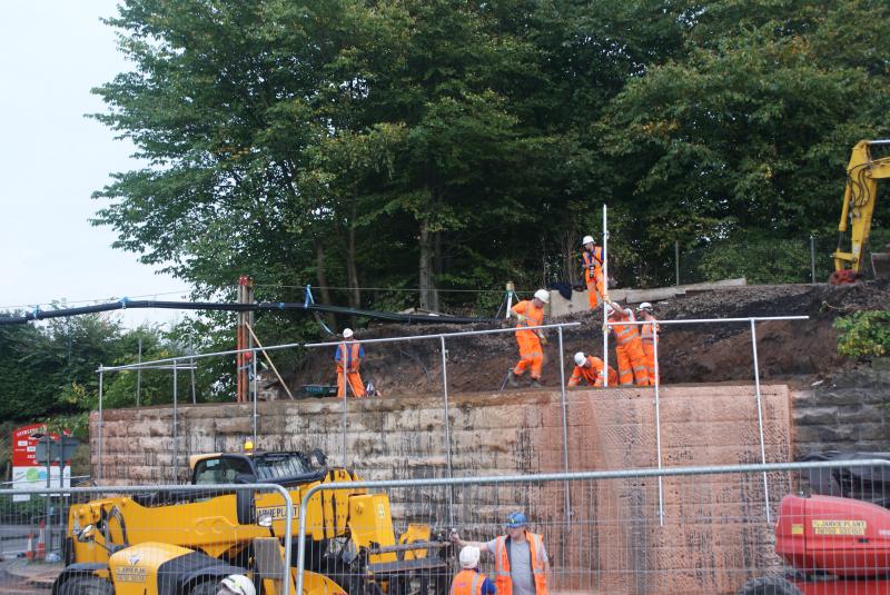 The screed is levelled off on the south abutment: The screed is levelled off on the south abutment at Causewayhead Road. 28.09.13 Photo of The screed is levelled off on the south abutment
