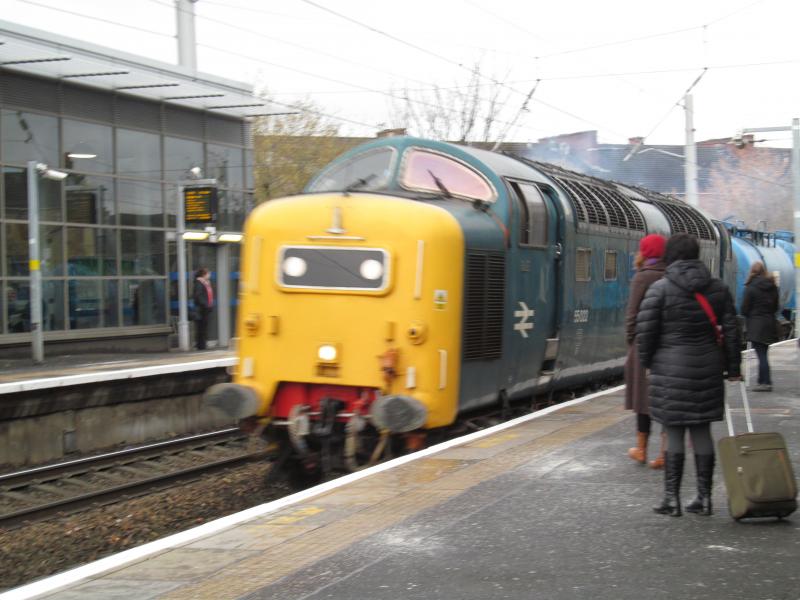 55022 at Partick: 55022 speeds past Partick with a 334 unit. 30/11/2013 Photo of 55022 at Partick