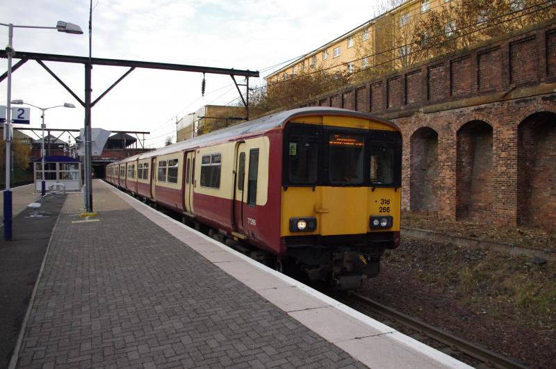 318266: 318266 Bellgrove, with a Springburn train 11DEC13 Photo of 318266
