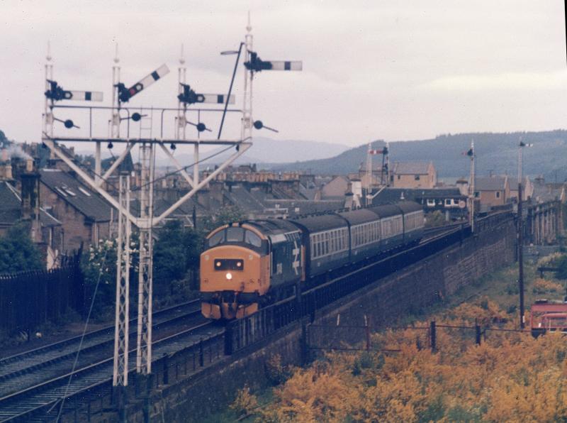 The old order on the far North line: 37418 brings a Far north train over the old Ness viaduct in July 1986 Photo of The old order on the far North line
