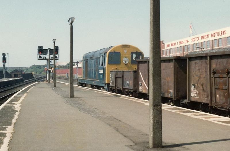 Ayrshire Tripper: 9th June 1984 and 20086 waits at Kilmarnock with a trip freight including a couple of 16t mineral wagons Photo of Ayrshire Tripper