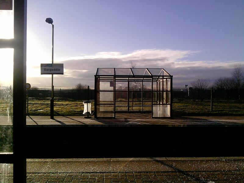 Old SPT Branding: The old SPT Rail branding at Bargeddie station. This is an old photo, it has saltire branding now. Photo of Old SPT Branding