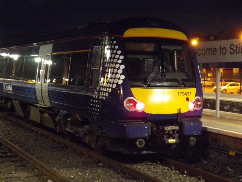 An evening in Stirling: A Class 170 awaits its next duty at the end of September 2013. Photo of An evening in Stirling