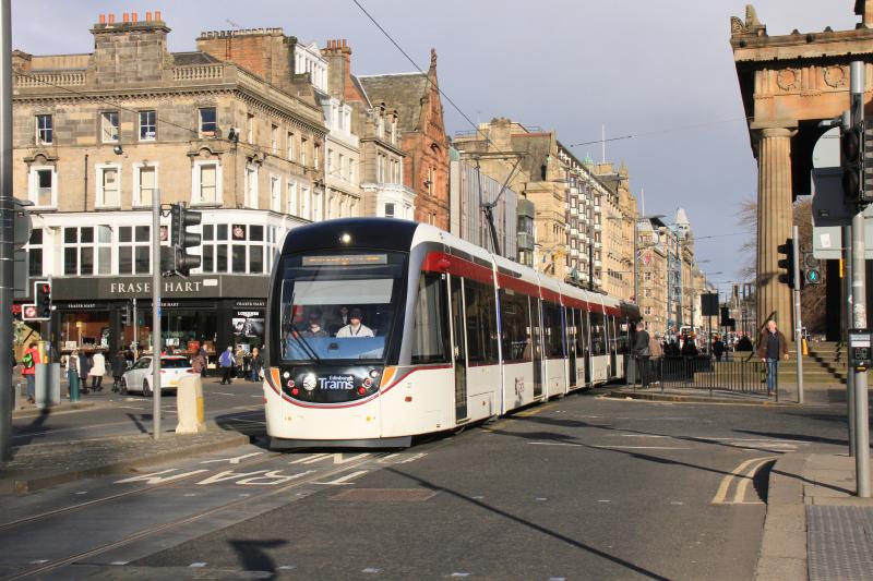 Tram 277: Tram 277 passing the Hanover St/Princes St Jct on 25/02/2014 Photo of Tram 277