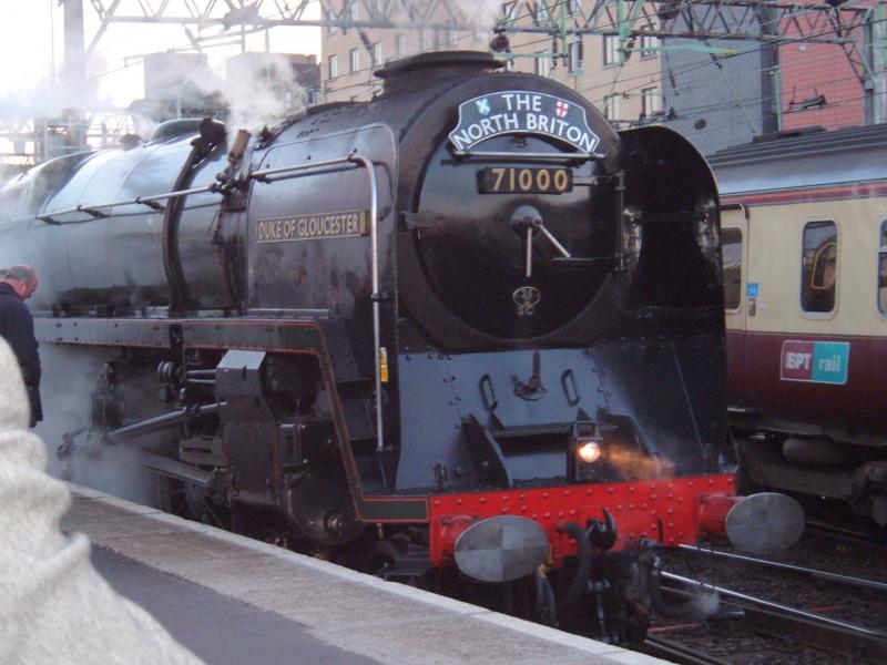 Early departure: 71000 Duke of Gloucester at Glasgow Central this morning with the 0620 North Briton departure. Photo of Early departure
