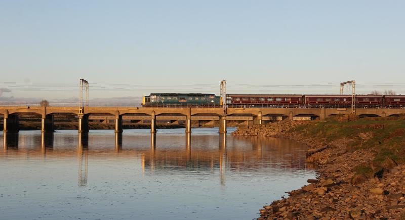 Photo of 55002 returns the Royal Scotsman coaching stock 10th March 2014