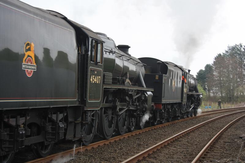 Leavin Barrhill .: The two Black fives head south for Stranraer. Photo of Leavin Barrhill .