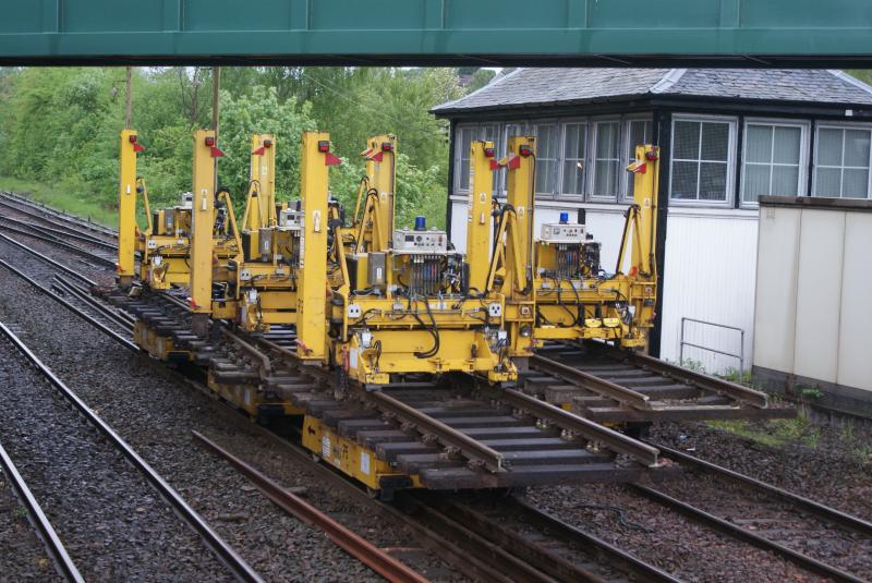 Photo of Track lifting / transporting machines at Dunblane 17.05.2014 002