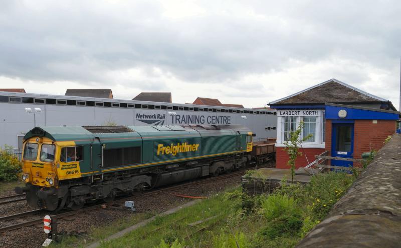 66615 sits at Larbert North with a spoil train.: 66615 sits at Larbert North with a spoil train. Photo of 66615 sits at Larbert North with a spoil train.
