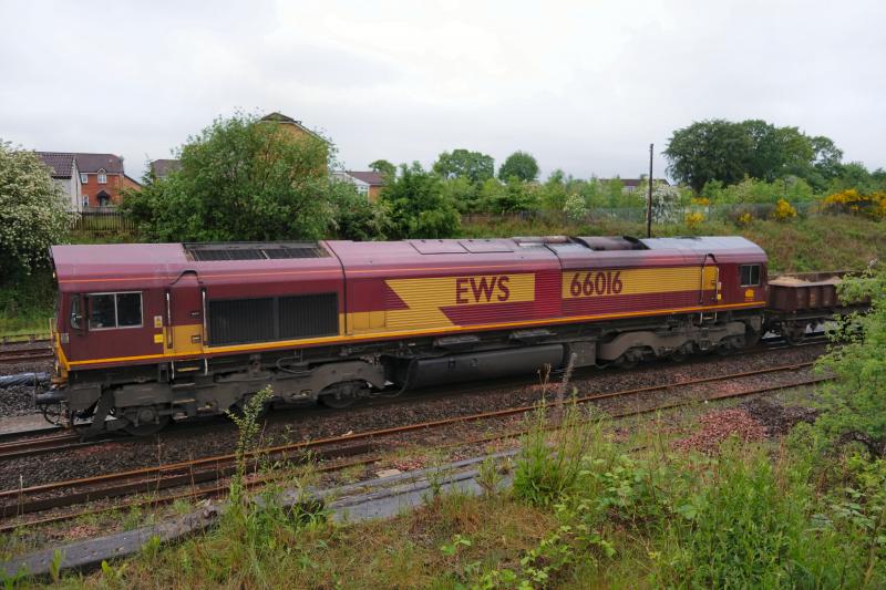 66016 at Larbert North with a ballast train.: 66016 at Larbert North with a ballast train. Photo of 66016 at Larbert North with a ballast train.
