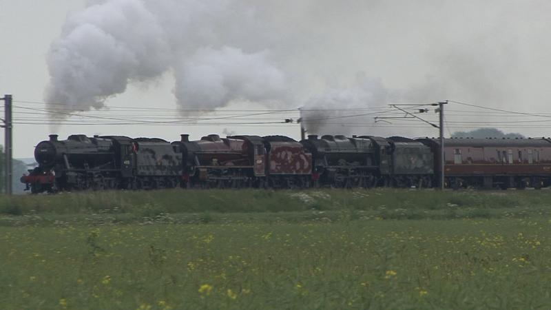 not 1.. not 2...but 3 steam locos + coaches : 3 steam locos pluS stock returns fron MNR TO CARNFORTH MON 2ND JUNE 2014 Photo of not 1.. not 2...but 3 steam locos + coaches