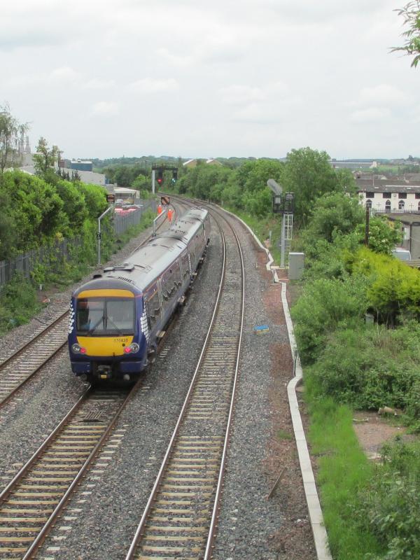 Stirling 4 June 2014: Class 170 #170430 leaving Stirling with the Aberdeen _ Glasgow Queen Street service on 4 June 2014 Photo of Stirling 4 June 2014