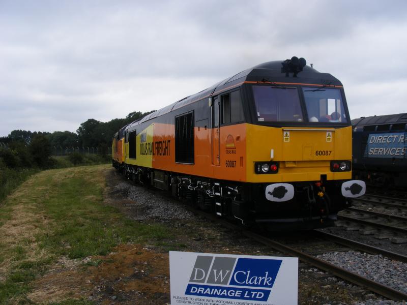 Colas Class 60: Colas Rail Class 60 60-087 @ Long Marsden 18-06-2014. Awaiting naming at the NR Plant Show ( Photo of Colas Class 60