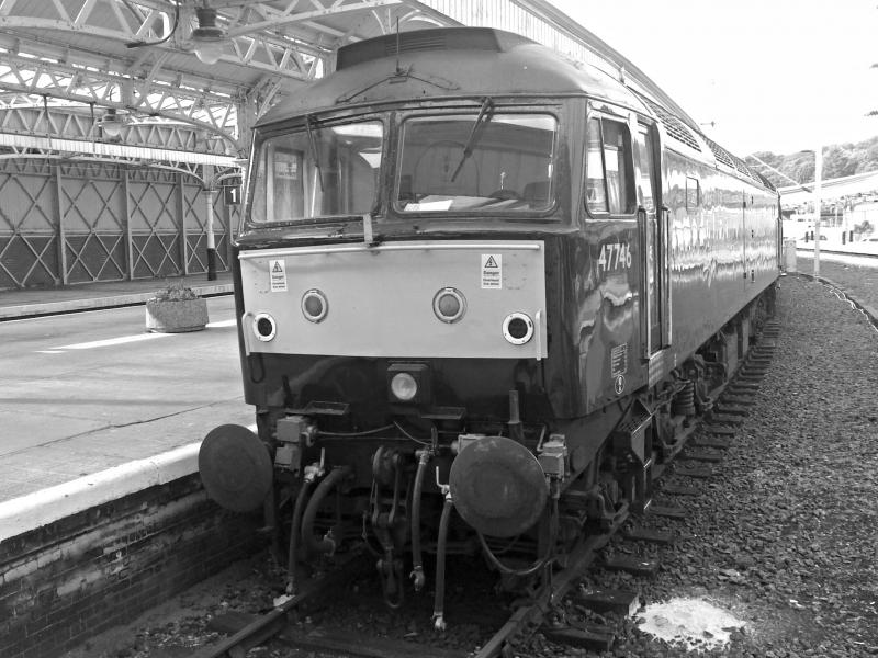 Scotsman at the bay 1: WCR 47746 at the buffers in Wemyss Bay on the Royal Scotsman 22nd June 2014 Photo of Scotsman at the bay 1
