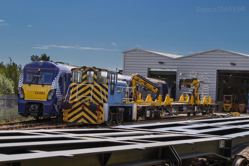 334001 Ex- Works: 334001 at Brodies Engineering prior to leaving on 6V54 on Saturday 14th June 2014 Photo of 334001 Ex- Works