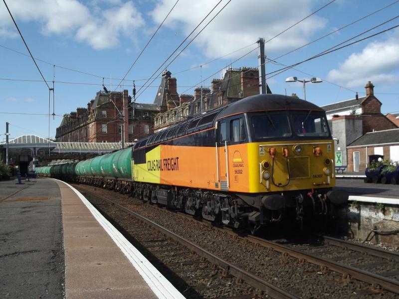 Ayrshire Grids: 2nd Grid of the week 56302 stands in Ayr station after running around the Prestwick Avgas train 6R46 27th June 2014 Photo of Ayrshire Grids