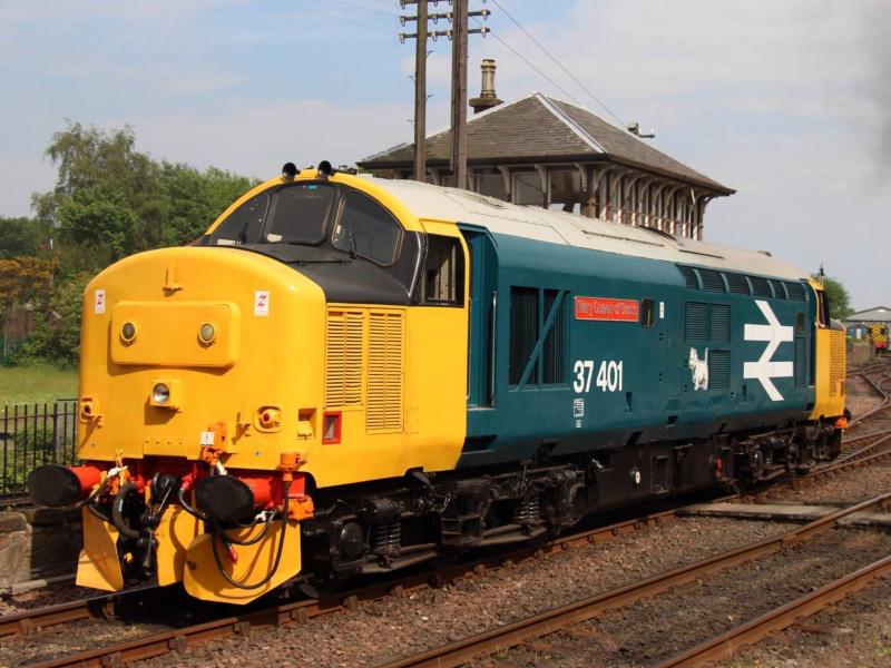 37401 Mixed Gala, Bo'Ness.: 37401 running into the back to Re-Fuel, during the mixed diesel gala. Photo of 37401 Mixed Gala, Bo'Ness.