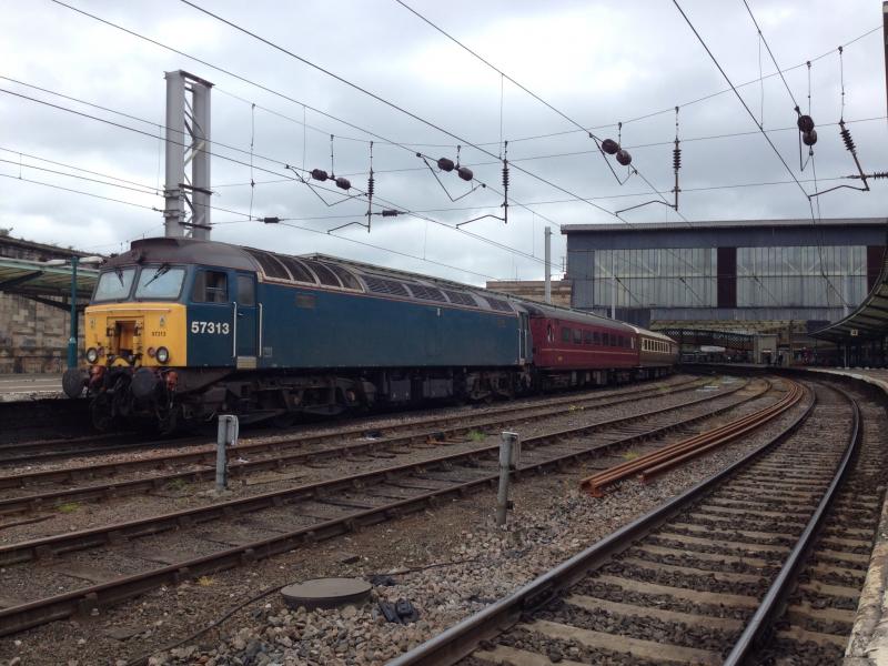 57313 : The last remaining Arriva trains whales blue 57! Stands @ Carlisle. Photo of 57313