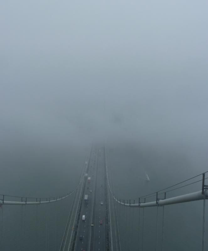 Forth Road Bridge: A foggy day at the top! Photo of Forth Road Bridge