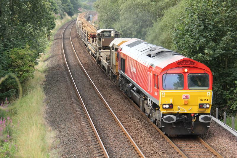 66114 - Mossend - Forres Loop: Waulkmill 02/08 Photo of 66114 - Mossend - Forres Loop