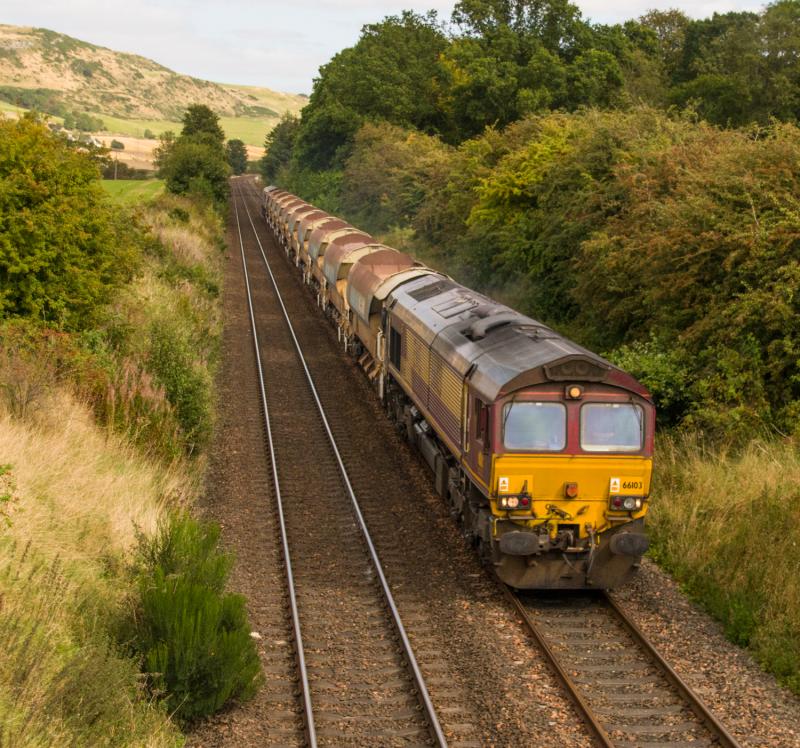 66103: 66103 heads south at Farmhall with 66130 on the rear. 01/09/14 Photo of 66103