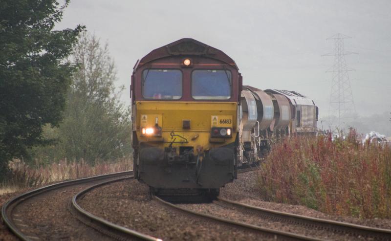 66183: 66183 at Forgandenny 12/09/14, 66003 is on the rear. Photo of 66183
